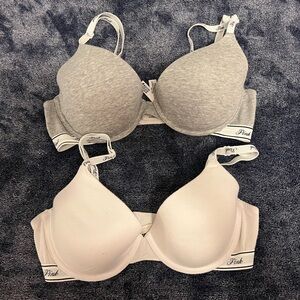 2 Set PINK Victoria's Secret Gray and White Bras